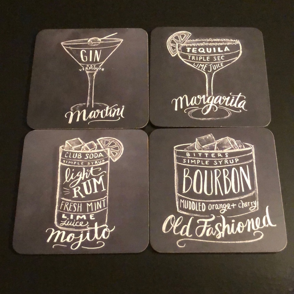 Set 4 drink coasters